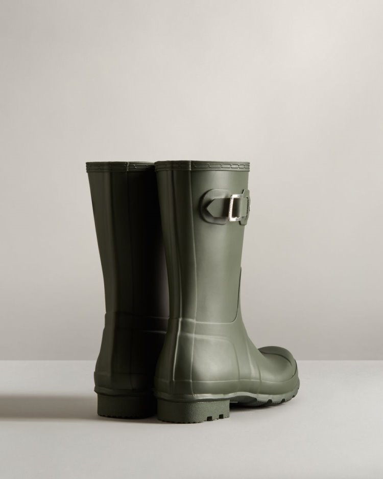 Hunter Original Kurzes Rain Boot Kurze Regenstiefel Herren Dunkelolivgrün Deutschland | 5RECRU9