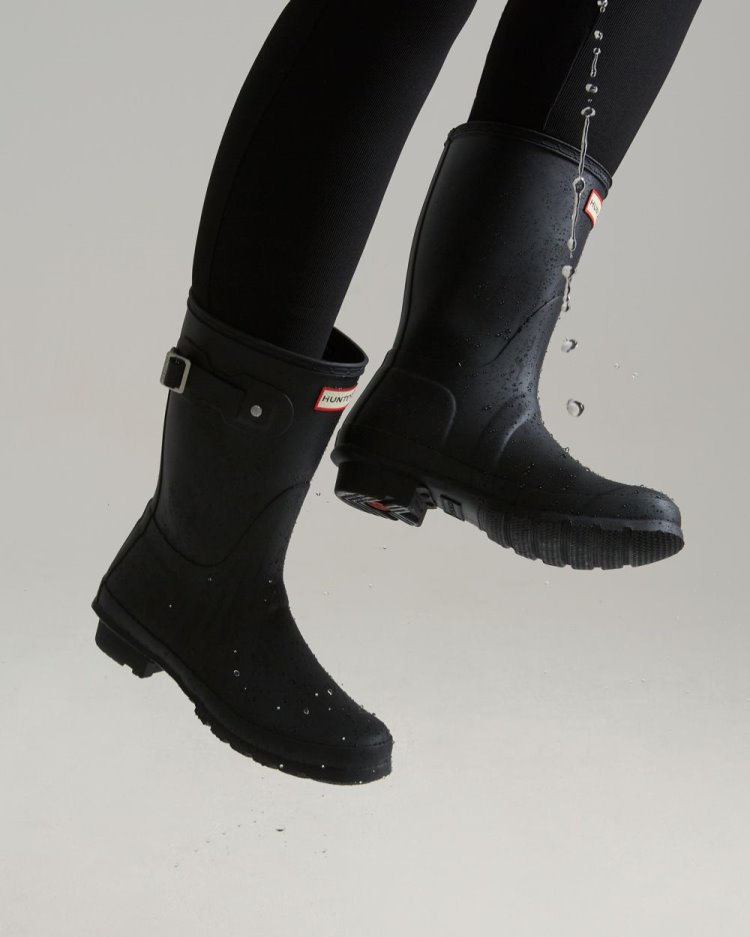 Hunter Original Kurzes Rain Boot Kurze Regenstiefel Damen Schwarz Deutschland | 5TIKXYG