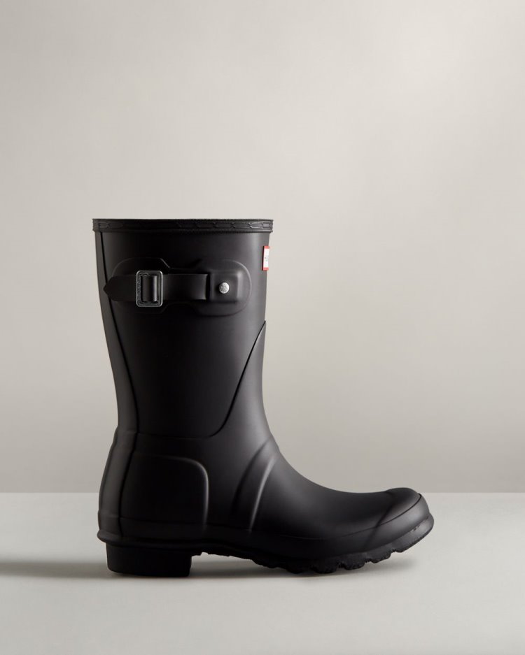 Hunter Original Kurzes Rain Boot Kurze Regenstiefel Damen Schwarz Deutschland | 5TIKXYG