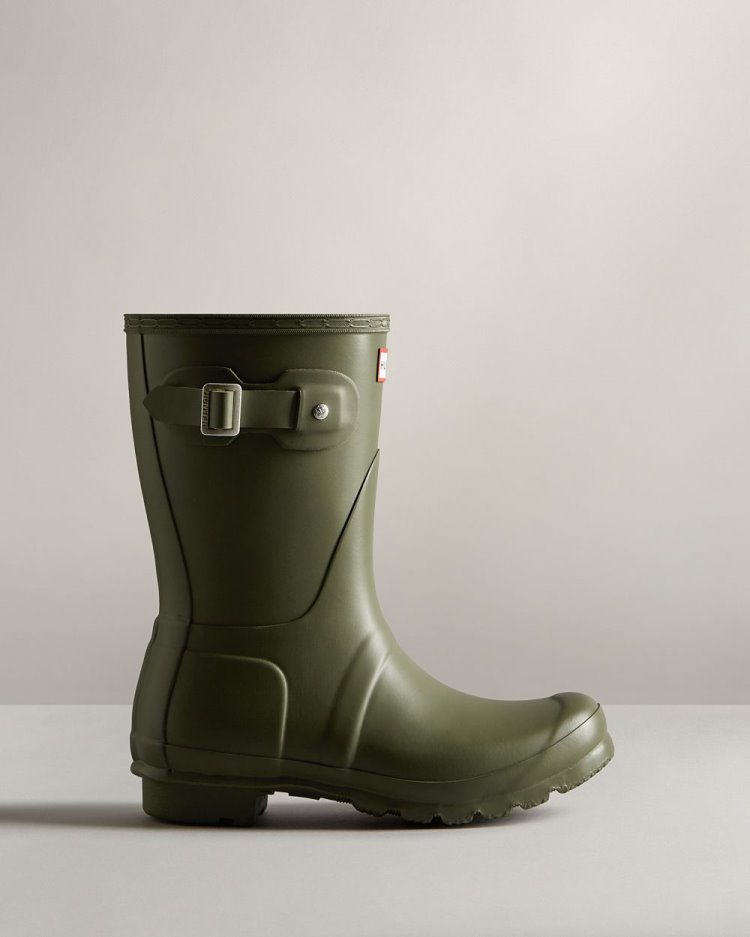 Hunter Original Kurzes Rain Boot Kurze Regenstiefel Damen Olivgrün Deutschland | GCUGZC8