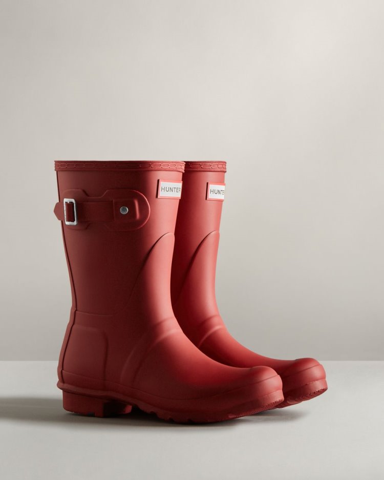 Hunter Original Kurzes Rain Boot Kurze Regenstiefel Damen Rot Deutschland | R7YYVDC