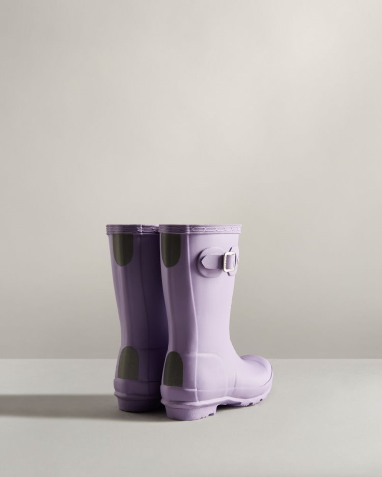 Hunter Original Rain Boot Kurze Regenstiefel Kinder Lavendel Weiß Deutschland | HXEQWEH