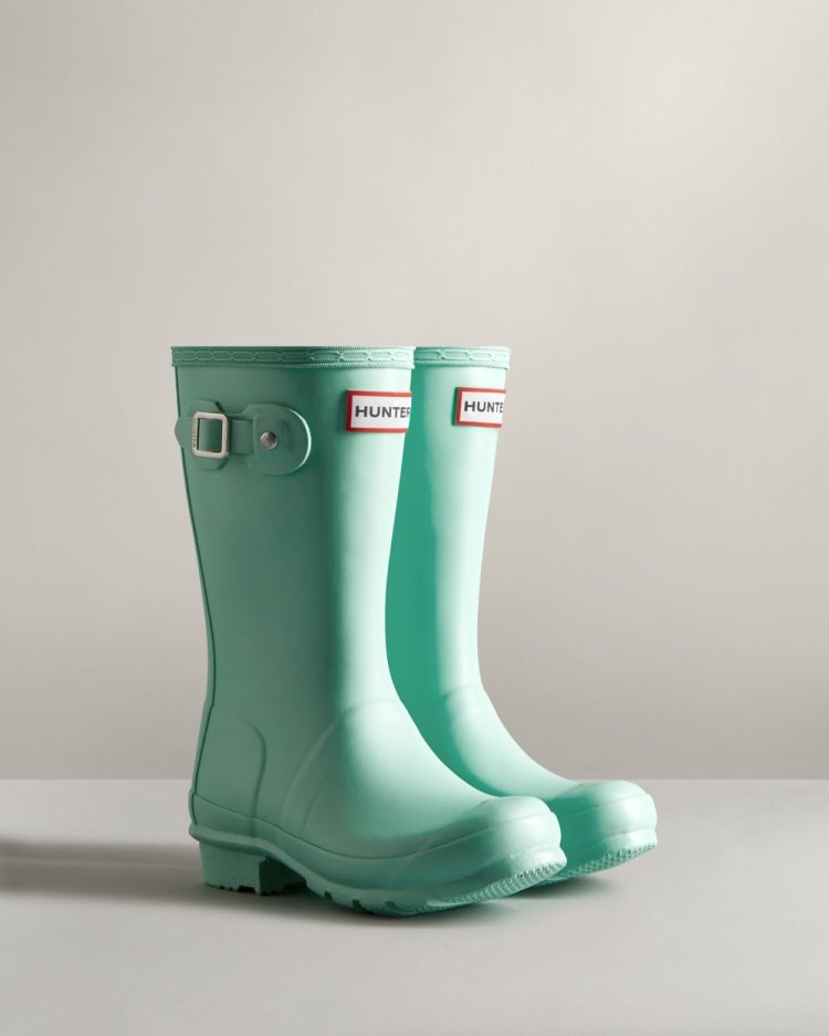 Hunter Original Rain Boot Kurze Regenstiefel Kinder Mintfarben Deutschland | SSK5NMN