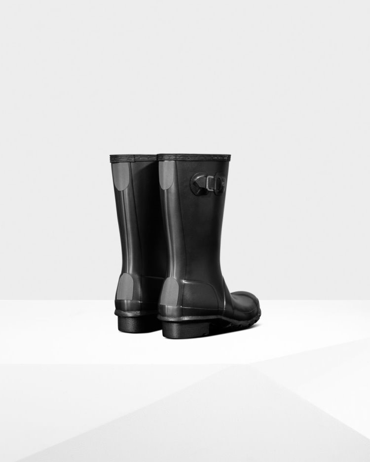 Hunter Pearlized Rain Boot Kurze Regenstiefel Kinder Schwarz Deutschland | 8E0LSV5