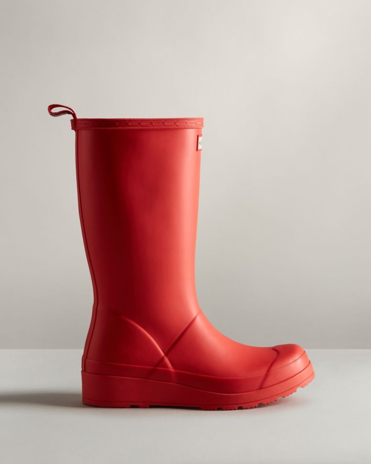 Hunter Play Hohe Rain Boot Play-Stiefel Damen Rot Deutschland | SDFH1WB