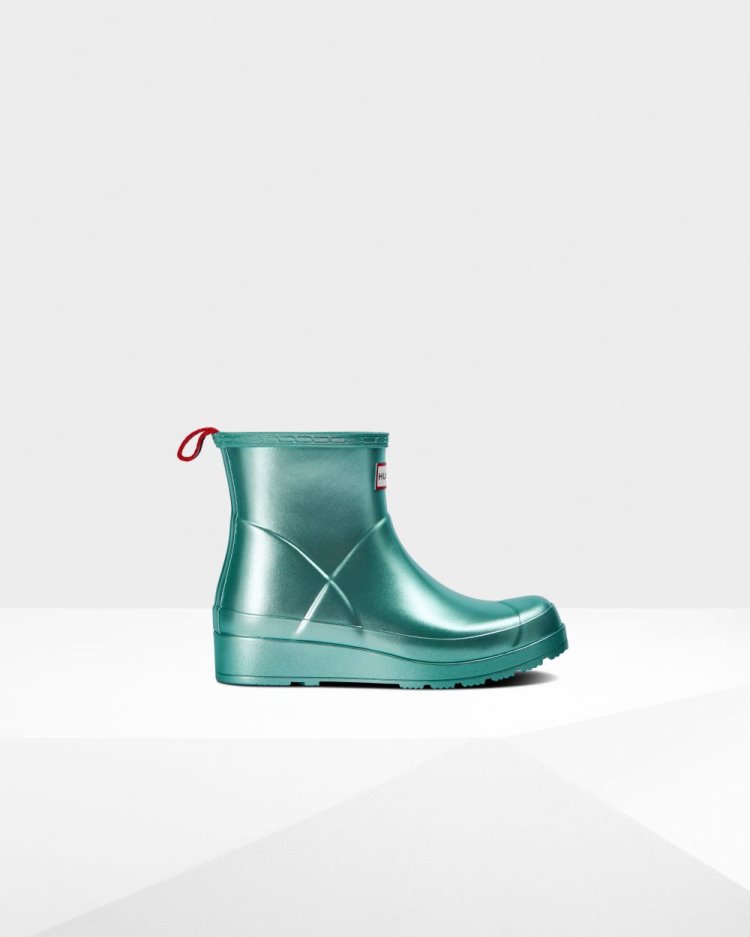 Hunter Play Kurzes Nebula Rain Boot Play-Stiefel Damen Blau Deutschland | OYBDKUA