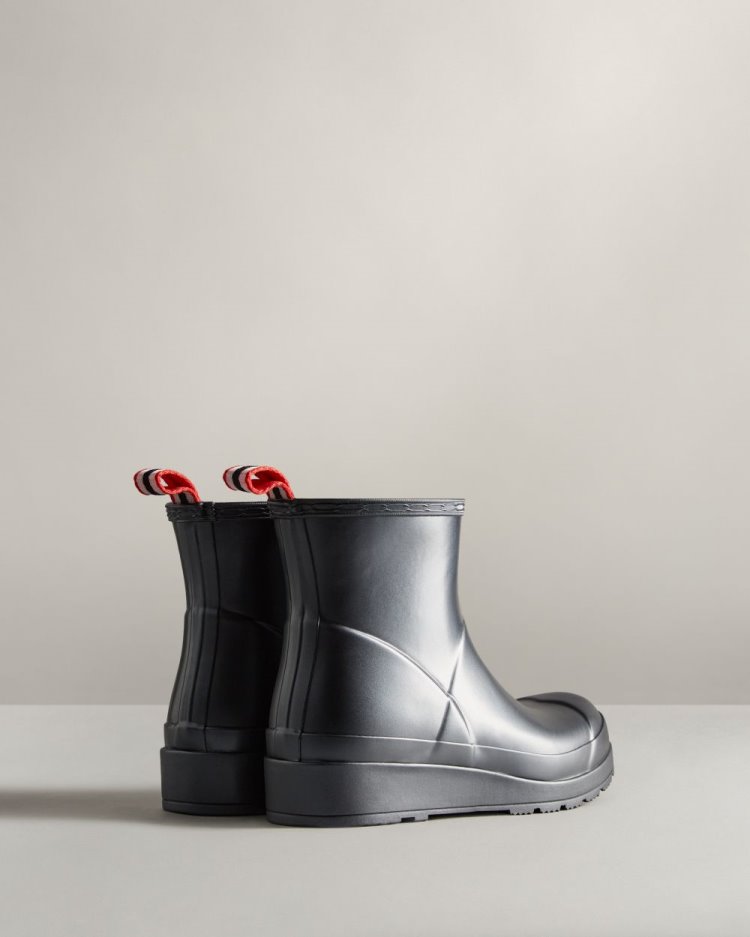 Hunter Play Kurzes Pearlized Rain Boot Kurze Regenstiefel Damen Schwarz Deutschland | FLNKIMP