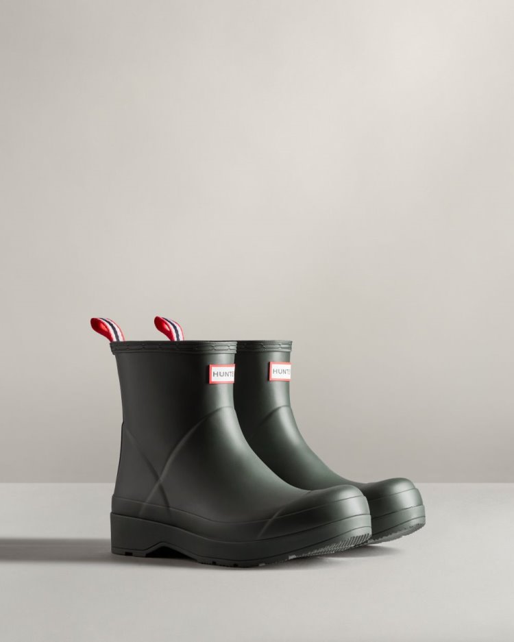 Hunter Play Kurzes Rain Boot Kurze Regenstiefel Herren Grün Deutschland | 7HNF7DJ