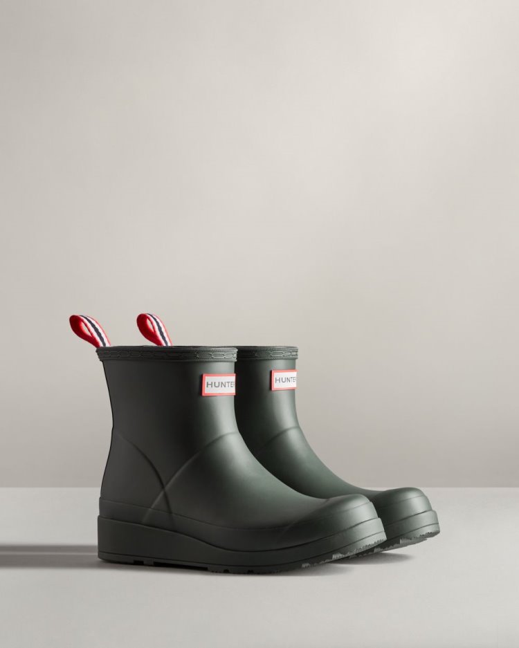 Hunter Play Kurzes Rain Boot Kurze Regenstiefel Damen Grün Deutschland | AEO8F1A