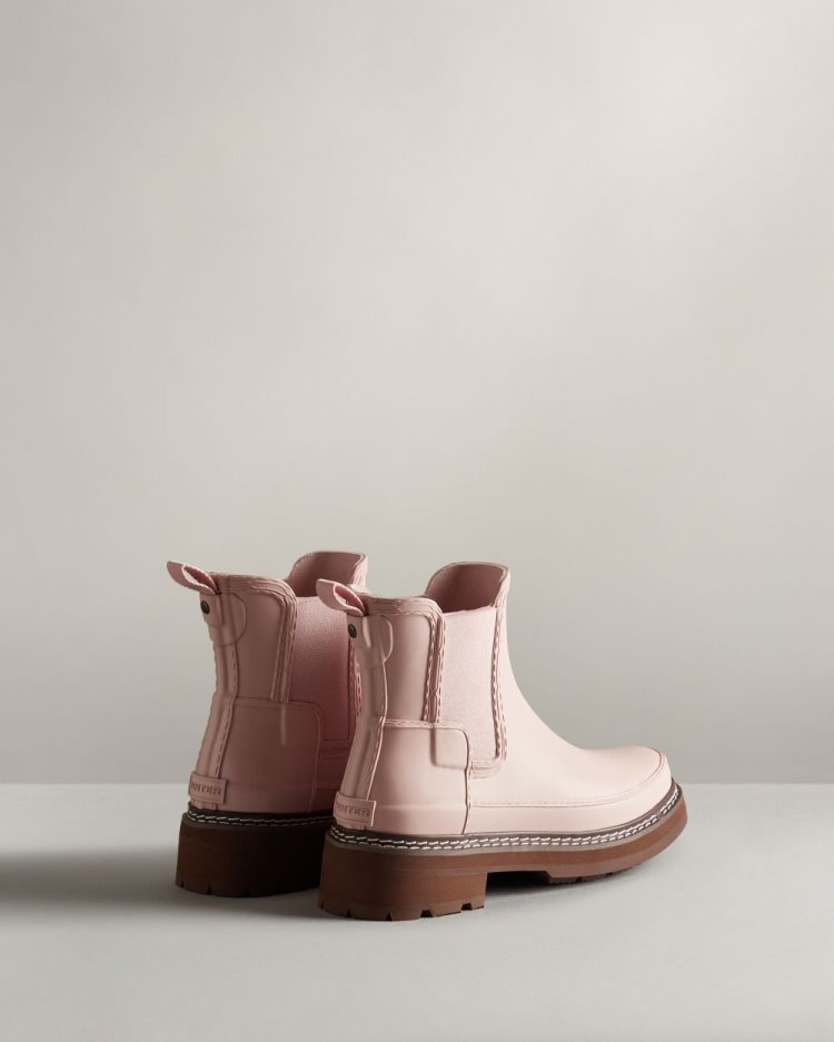 Hunter Refined Stitch Detail Chelsea Boot Stiefeletten Damen Rosa Deutschland | 2PR3HNW